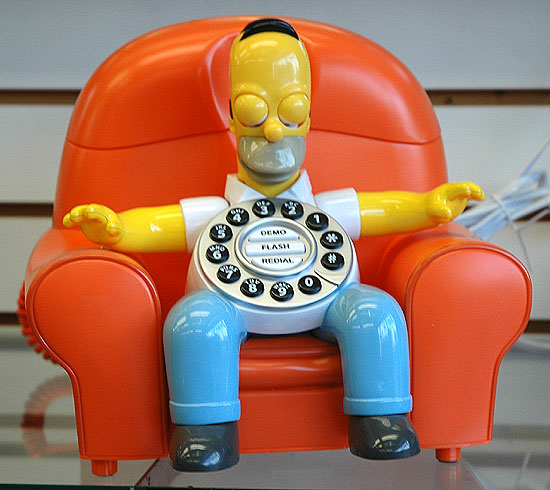 Homer Simpson phone for sale on Hollywood Boulevard