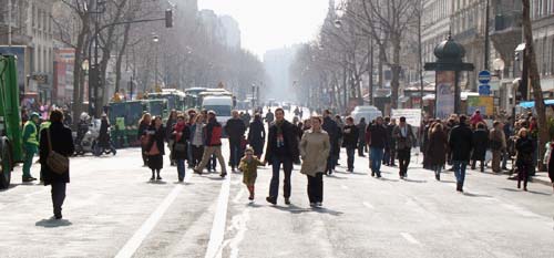 Street demonstration in Paris, Sunday, March 19, 2006