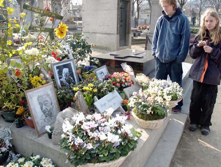 The grave of Serge Gainsbourg - Montparnasse Cemetery in Paris.