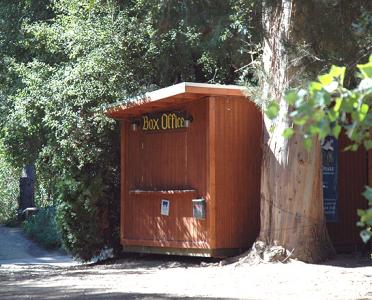 Up the road, the box office at the Will Geer Theatricum Botanicum - his outdoor theater for the blacklisted -
